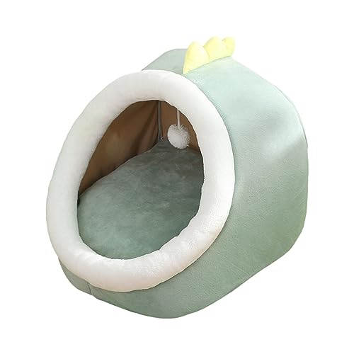 JISADER Katzenbetthöhle mit hängendem Ball, Hütte, Zwinger, Katzenmöbel, rutschfeste Decke, Katzenhaus, Zelte, Haustierbetten für Hunde, Katzen im, Grün 38cmx36cmx32cm JISADER Katzenbetthöhle mit hängendem Ball, Hütte, Zwinger, Katzenmöbel, rutschfeste Decke, Katzenhaus, Zelte, Haustierbetten für Hunde, Katzen im, Grün 38cmx36cmx32cm von JISADER