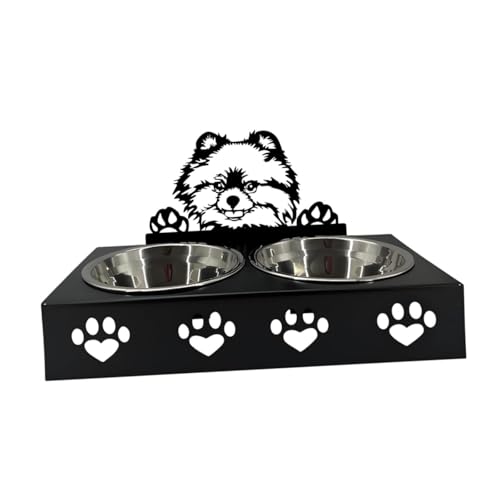 JISADER Katzenfutter und Wasserschale, Haustierschüssel, Nicht -Slip -Katzen Fütterungsschale, Haustier -Feeder -Schüssel für mittelgroße Hunde, E von JISADER