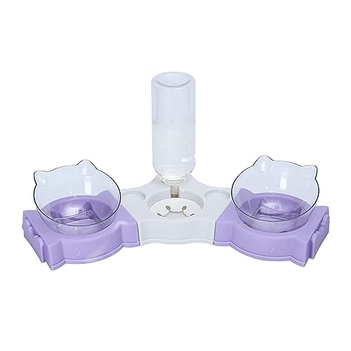 JISADER Katzenfutternäpfe, geneigter Katzennapf, Futternäpfe, 3-in-1-Katzennapf-Set für die Kaninchenfütterung, Violett von JISADER