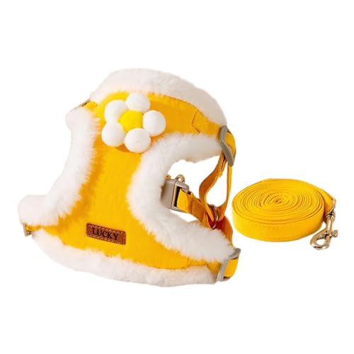 JISADER Katzengeschirr-Leine-Set mit reflektierendem Streifen, atmungsaktive Kätzchen-Gehweste, verstellbare Kätzchenweste zum Laufen im Hinterhof, Gelb JISADER Katzengeschirr-Leine-Set mit reflektierendem Streifen, atmungsaktive Kätzchen-Gehweste, verstellbare Kätzchenweste zum Laufen im Hinterhof, Gelb von JISADER