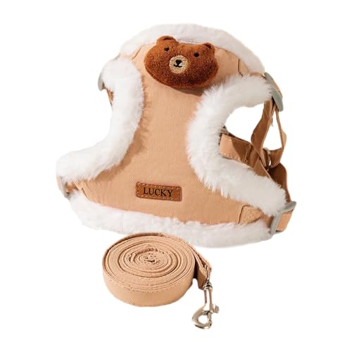 JISADER Katzengeschirr-Leine-Set mit reflektierendem Streifen, atmungsaktive Kätzchen-Gehweste, verstellbare Kätzchenweste zum Laufen im Hinterhof, braun JISADER Katzengeschirr-Leine-Set mit reflektierendem Streifen, atmungsaktive Kätzchen-Gehweste, verstellbare Kätzchenweste zum Laufen im Hinterhof, braun von JISADER