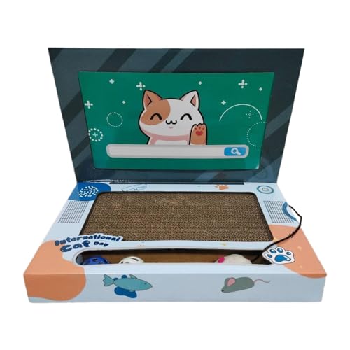 JISADER Katzenkratz-Laptop, Katzen-Laptop-Spielzeug, Katzen-Teaser und Ball, Trackpad, Spielzeug, Katzenkratzbrett, Katzenkratzpad für Kätzchenkralle JISADER Katzenkratz-Laptop, Katzen-Laptop-Spielzeug, Katzen-Teaser und Ball, Trackpad, Spielzeug, Katzenkratzbrett, Katzenkratzpad für Kätzchenkralle von JISADER