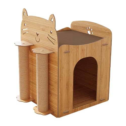 JISADER Katzenkratzbrett aus Holz, Katzenhaus, Höhle, Kratzbaum, Kratzbrett, Spielzeughaus für Kleintiere, Kätzchen, Katzengeburtstag JISADER Katzenkratzbrett aus Holz, Katzenhaus, Höhle, Kratzbaum, Kratzbrett, Spielzeughaus für Kleintiere, Kätzchen, Katzengeburtstag von JISADER