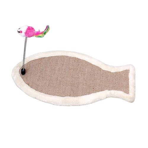 JISADER Katzenkratzer, Katzenschleifkrallenmatte mit Katzenspielzeug, Möbel, Sofaschutz, langlebiges Bodenkratzpad, Haustierkissen, Fischförmig JISADER Katzenkratzer, Katzenschleifkrallenmatte mit Katzenspielzeug, Möbel, Sofaschutz, langlebiges Bodenkratzpad, Haustierkissen, Fischförmig von JISADER
