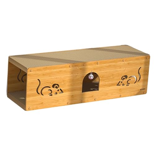 JISADER Katzenkratzer aus Pappe zum Verstecken, rutschfest, mit Ballspielzeug, Katzenkratzer, Lounge-Aktivitätsspielzeug für kleine Katzen im Innenbereich, extra großes Holz JISADER Katzenkratzer aus Pappe zum Verstecken, rutschfest, mit Ballspielzeug, Katzenkratzer, Lounge-Aktivitätsspielzeug für kleine Katzen im Innenbereich, extra großes Holz von JISADER