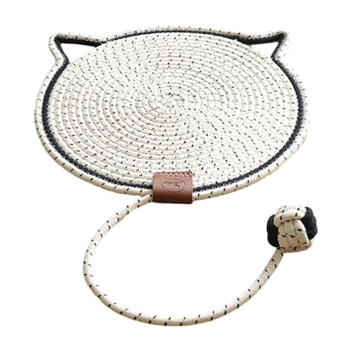 JISADER Katzenkratzmatte, horizontaler Rutschfester Möbelschutz, Katzenschlafmatte mit Ball, Katzenkratzunterlage für Teppich, Weiß JISADER Katzenkratzmatte, horizontaler Rutschfester Möbelschutz, Katzenschlafmatte mit Ball, Katzenkratzunterlage für Teppich, Weiß von JISADER