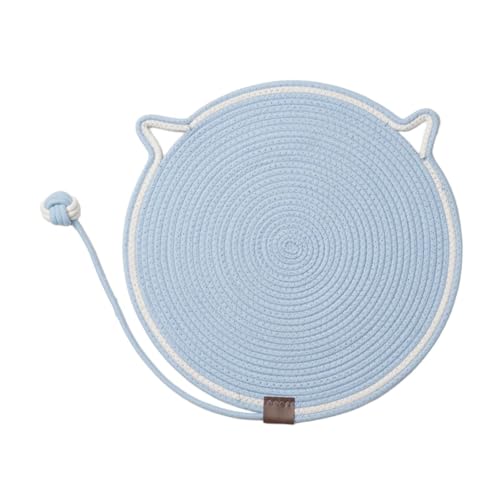 JISADER Katzenkratzpad Kratzpolster mit Spielzeugknirschkrallen Interaktive Katzenspielzeugkugel Kratzermatte für Couch Innenkatzen Sofa, Hellblau von JISADER