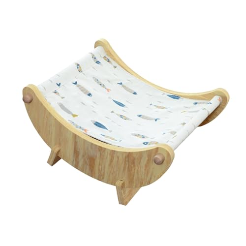 JISADER Katzenloungebett Katzenkratzbett 20,08 Zoll x 16,54 Zoll Katzenhängemattenmöbel aus Holz für Kaninchen, Multi-Fisch JISADER Katzenloungebett Katzenkratzbett 20,08 Zoll x 16,54 Zoll Katzenhängemattenmöbel aus Holz für Kaninchen, Multi-Fisch von JISADER