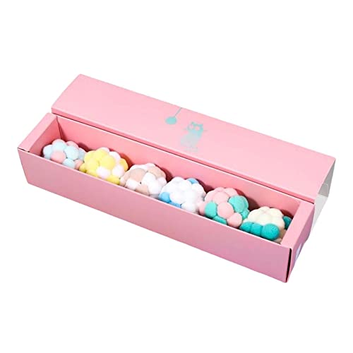 JISADER Katzenspielzeugbälle mit Glöckchen im Inneren Balls Assorted Color Fuzzy Balls for Cats Pompom Balls Cat Toy for Playing Chewing Dogs Puppy, Menge 6 JISADER Katzenspielzeugbälle mit Glöckchen im Inneren Balls Assorted Color Fuzzy Balls for Cats Pompom Balls Cat Toy for Playing Chewing Dogs Puppy, Menge 6 von JISADER