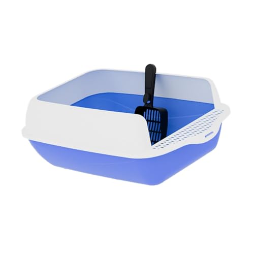 JISADER Katzenstreubox mit Hohen Seiten für Den Gebrauch in Innenräumen, Offenes Design für Haustierabfälle für Die Reise, Blau JISADER Katzenstreubox mit Hohen Seiten für Den Gebrauch in Innenräumen, Offenes Design für Haustierabfälle für Die Reise, Blau von JISADER
