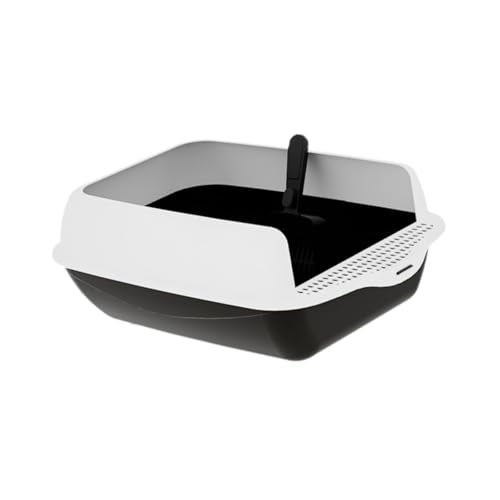 JISADER Katzenstreubox mit Hohen Seiten für Den Gebrauch in Innenräumen, Offenes Design für Haustierabfälle für Die Reise, Schwarz JISADER Katzenstreubox mit Hohen Seiten für Den Gebrauch in Innenräumen, Offenes Design für Haustierabfälle für Die Reise, Schwarz von JISADER