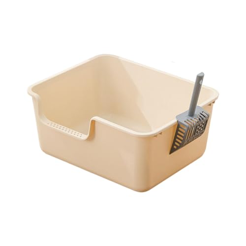 JISADER Katzentoilette, Katzentoilette mit Offener Oberseite, Tragbare Katzentoilette, Kätzchentoilette mit Hohen Seiten für Alle Arten von Katzenstreu, Leichter Kaffee JISADER Katzentoilette, Katzentoilette mit Offener Oberseite, Tragbare Katzentoilette, Kätzchentoilette mit Hohen Seiten für Alle Arten von Katzenstreu, Leichter Kaffee von JISADER