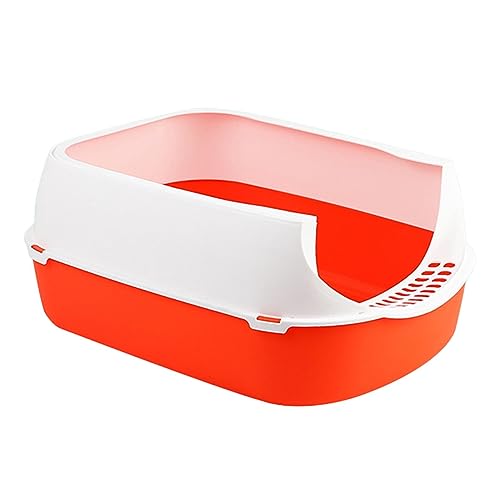 JISADER Katzentoilette, Katzentoilette mit hoher Seitensichtung, Oben offene Katzentoilette für Hauskatzen, Orange JISADER Katzentoilette, Katzentoilette mit hoher Seitensichtung, Oben offene Katzentoilette für Hauskatzen, Orange von JISADER