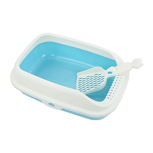 JISADER Katzentoilette, Oben offen, Katzentoilette mit hohen Seiten, Katzen-Sandbecken, Bettpfanne, Töpfchen-Toilette für Hauskatzen, Kätzchen, Haustiere, blaues S JISADER Katzentoilette, Oben offen, Katzentoilette mit hohen Seiten, Katzen-Sandbecken, Bettpfanne, Töpfchen-Toilette für Hauskatzen, Kätzchen, Haustiere, blaues S von JISADER