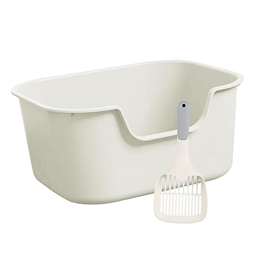 JISADER Katzentoilette, Oben offen, große Bettpfanne, Tiefe Toilette, spritzwassergeschützt, tragbar, erhöhte Katzentoilette für alle Arten von Katzenstreu, Weiß JISADER Katzentoilette, Oben offen, große Bettpfanne, Tiefe Toilette, spritzwassergeschützt, tragbar, erhöhte Katzentoilette für alle Arten von Katzenstreu, Weiß von JISADER
