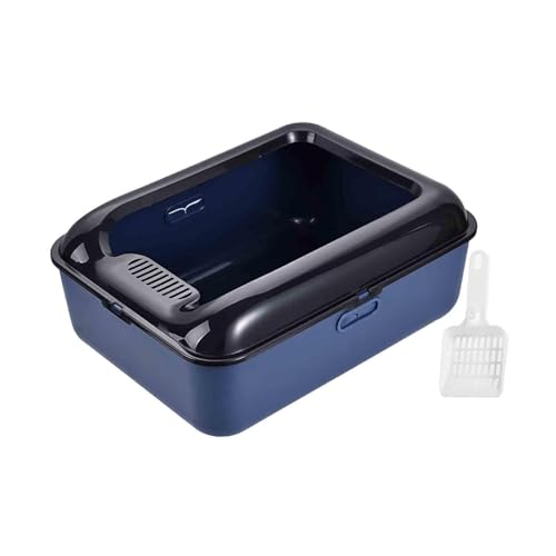 JISADER Katzentoilette, Oben offen, leicht zu reinigen und zusammenzubauen, mit halbgeschlossener Katzentoilette, blau L JISADER Katzentoilette, Oben offen, leicht zu reinigen und zusammenzubauen, mit halbgeschlossener Katzentoilette, blau L von JISADER