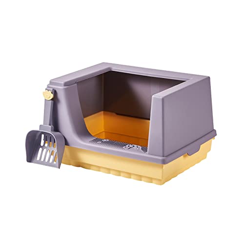 JISADER Katzentoilette, auslaufsicher, halbgeschlossen, mit Schaufel, Boden aus PP-Material, abnehmbar, Lila L JISADER Katzentoilette, auslaufsicher, halbgeschlossen, mit Schaufel, Boden aus PP-Material, abnehmbar, Lila L von JISADER
