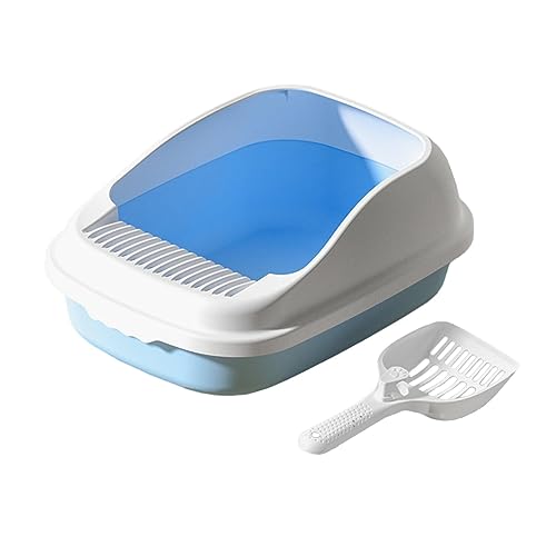 JISADER Katzentoilette, halbgeschlossen, auslaufsicher, Abnehmbarer Boden für kleine Haustiere, Blau JISADER Katzentoilette, halbgeschlossen, auslaufsicher, Abnehmbarer Boden für kleine Haustiere, Blau von JISADER