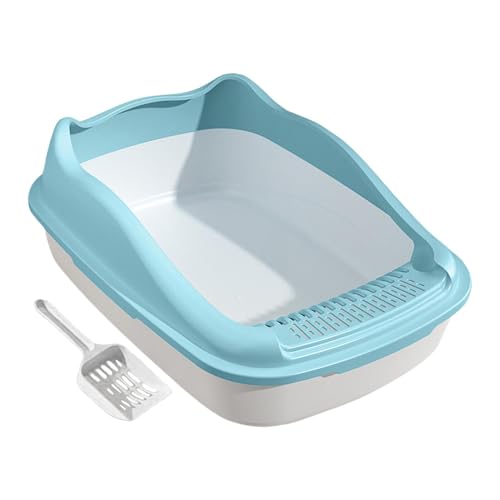 JISADER Katzentoilette, halbgeschlossen, mit, großes Fassungsvermögen, 56 x 38 x 19,8 cm, abnehmbar, Blau JISADER Katzentoilette, halbgeschlossen, mit, großes Fassungsvermögen, 56 x 38 x 19,8 cm, abnehmbar, Blau von JISADER