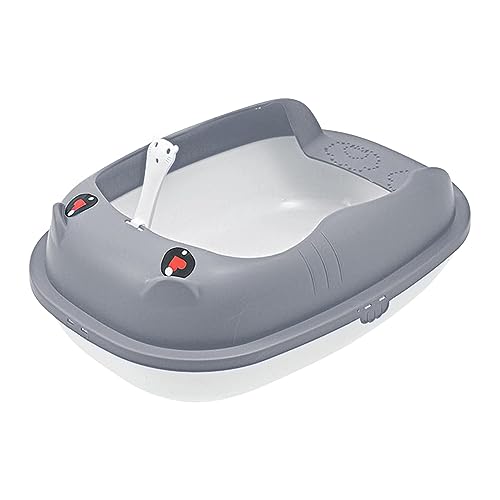 JISADER Katzentoilette, leicht zu reinigen, mit Schaufel, Bettpfanne, Kätzchen-Töpfchenpfanne, hochseitig, Oben offen, Haustiertoilette, Haustierbedarf für, grau l JISADER Katzentoilette, leicht zu reinigen, mit Schaufel, Bettpfanne, Kätzchen-Töpfchenpfanne, hochseitig, Oben offen, Haustiertoilette, Haustierbedarf für, grau l von JISADER