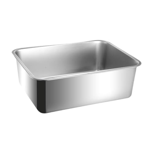 JISADER Katzentoilette Katzenklo Edelstahl Offene Katzentoilette für kleine Katzen, 44.5 cm X 34.5 cm JISADER Katzentoilette Katzenklo Edelstahl Offene Katzentoilette für kleine Katzen, 44.5 cm X 34.5 cm von JISADER