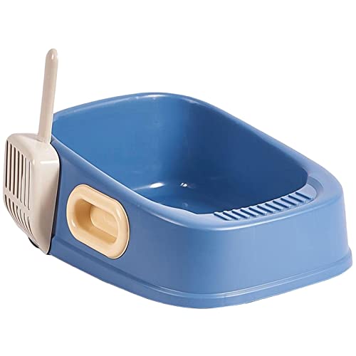 JISADER Katzentoilette Kitty Litter Supplies Katzentoilettenbehälter mit hoher Seite Robuste offene Haustiertoilette für alle Arten von Katzenstreu, Blau JISADER Katzentoilette Kitty Litter Supplies Katzentoilettenbehälter mit hoher Seite Robuste offene Haustiertoilette für alle Arten von Katzenstreu, Blau von JISADER