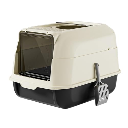 JISADER Katzentoilette mit Deckel, Katzentoilette, Katzentoilette, Katzentöpfchen für heranwachsende Katzen, Schwarz JISADER Katzentoilette mit Deckel, Katzentoilette, Katzentoilette, Katzentöpfchen für heranwachsende Katzen, Schwarz von JISADER
