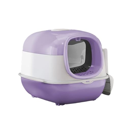 JISADER Katzentoilette mit Haube, große Katzentoilette mit Fronttürklappe, Sandkasten, Katzentoilette für Haustiere, Heimtierbedarf, violett JISADER Katzentoilette mit Haube, große Katzentoilette mit Fronttürklappe, Sandkasten, Katzentoilette für Haustiere, Heimtierbedarf, violett von JISADER