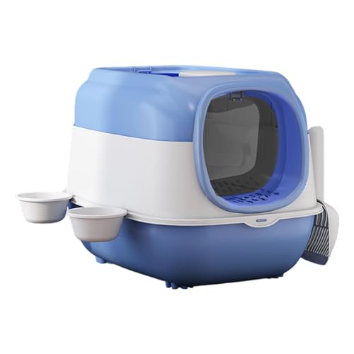 JISADER Katzentoilette mit Kapuze, Kätzchentöpfchen, komplett geschlossene Katzentoilette, Sandkasten, Katzentoilette, Blau JISADER Katzentoilette mit Kapuze, Kätzchentöpfchen, komplett geschlossene Katzentoilette, Sandkasten, Katzentoilette, Blau von JISADER