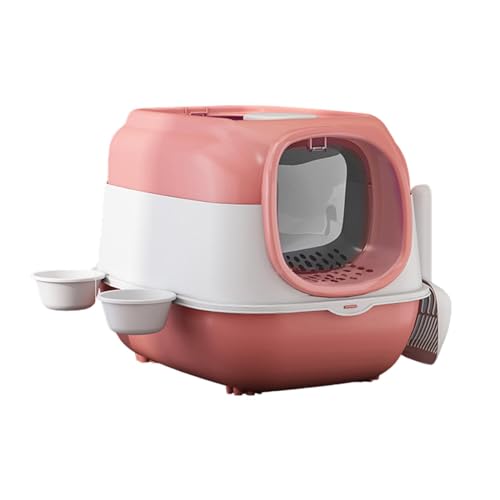 JISADER Katzentoilette mit Kapuze, Kätzchentöpfchen, komplett geschlossene Katzentoilette, Sandkasten, Katzentoilette, ROSA JISADER Katzentoilette mit Kapuze, Kätzchentöpfchen, komplett geschlossene Katzentoilette, Sandkasten, Katzentoilette, ROSA von JISADER