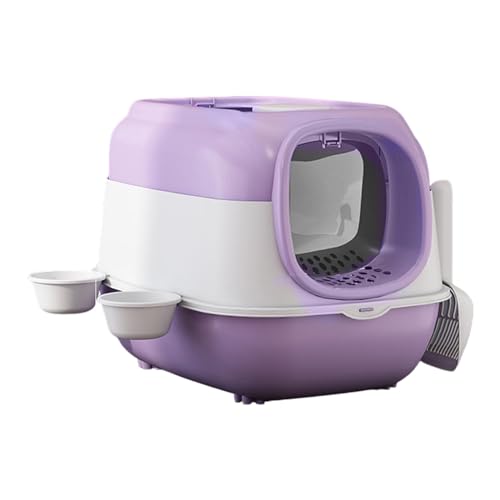 JISADER Katzentoilette mit Kapuze, Kätzchentöpfchen, komplett geschlossene Katzentoilette, Sandkasten, Katzentoilette, violett JISADER Katzentoilette mit Kapuze, Kätzchentöpfchen, komplett geschlossene Katzentoilette, Sandkasten, Katzentoilette, violett von JISADER