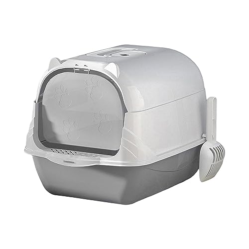 JISADER Katzentoilette mit Kapuze, geschlossene Katzentoilette mit Tür, Tiefe Pfanne, Katzentoilette, Heimtierbedarf, Hohle Pedaltoilette, Katzentoilette, GRAU JISADER Katzentoilette mit Kapuze, geschlossene Katzentoilette mit Tür, Tiefe Pfanne, Katzentoilette, Heimtierbedarf, Hohle Pedaltoilette, Katzentoilette, GRAU von JISADER