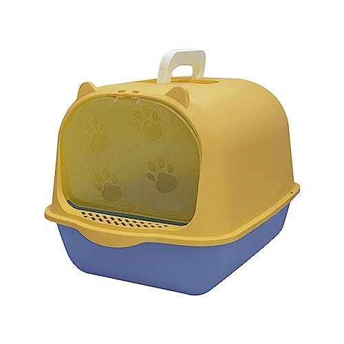 JISADER Katzentoilette mit Kapuze, vollständig geschlossene Katzentoilette, Katzentoilette, wiederverwendbar, tragbar, abnehmbare Katzentoilette mit hohem, Gelb/Blau JISADER Katzentoilette mit Kapuze, vollständig geschlossene Katzentoilette, Katzentoilette, wiederverwendbar, tragbar, abnehmbare Katzentoilette mit hohem, Gelb/Blau von JISADER