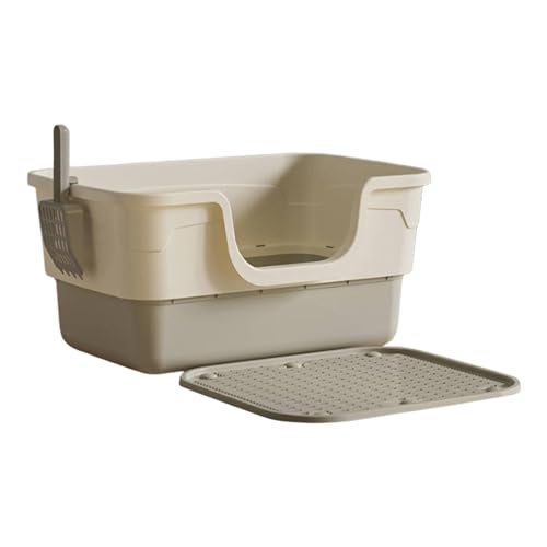 JISADER Katzentoilette mit Katzenstreumatte, Katzentoilette mit Katzenschaufel, extragroße Katzentoilette, Sandkasten, GRAU JISADER Katzentoilette mit Katzenstreumatte, Katzentoilette mit Katzenschaufel, extragroße Katzentoilette, Sandkasten, GRAU von JISADER