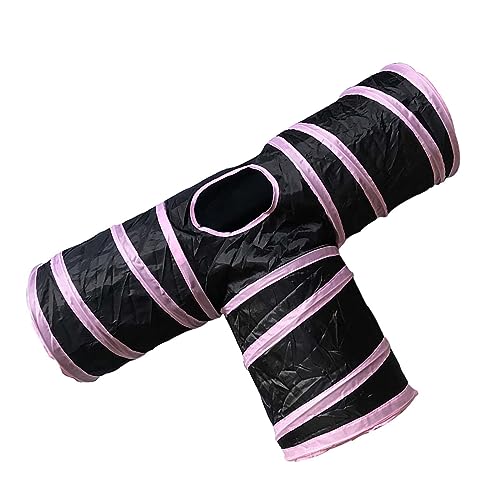 JISADER Katzentunnel, faltbares Tunnelrohr, gefaltet mit Spielball-Loch, Spielzeug, interaktives Katzenspielzeug, Katzenlaufbahn-Tunnel für Hauskatzen, die, Schwarz Rosa Farbe T JISADER Katzentunnel, faltbares Tunnelrohr, gefaltet mit Spielball-Loch, Spielzeug, interaktives Katzenspielzeug, Katzenlaufbahn-Tunnel für Hauskatzen, die, Schwarz Rosa Farbe T von JISADER