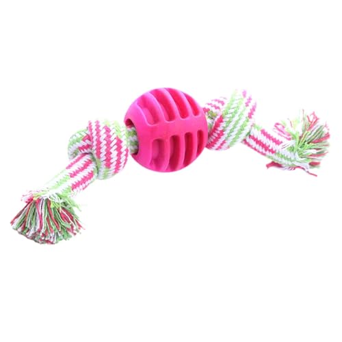 JISADER Kauspielzeug für Hunde, tragbar, Zähne reinigen, Spielzeugball, bissfest, interaktives Seil für Welpen zum Spielen, ROSA JISADER Kauspielzeug für Hunde, tragbar, Zähne reinigen, Spielzeugball, bissfest, interaktives Seil für Welpen zum Spielen, ROSA von JISADER
