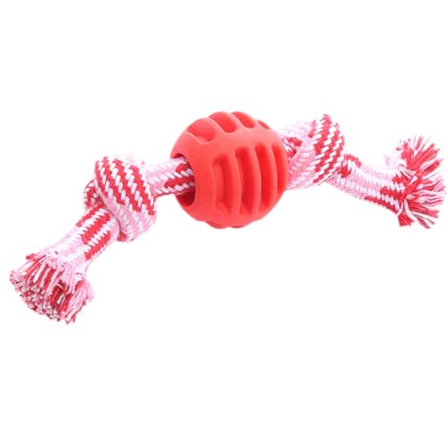 JISADER Kauspielzeug für Hunde, tragbar, Zähne reinigen, Spielzeugball, bissfest, interaktives Seil für Welpen zum Spielen, ROT JISADER Kauspielzeug für Hunde, tragbar, Zähne reinigen, Spielzeugball, bissfest, interaktives Seil für Welpen zum Spielen, ROT von JISADER