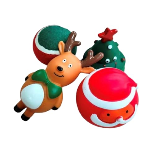 JISADER Kauspielzeug für Welpen, weihnachtliches Kautrainingsspielzeug, tragbares es Weihnachts-Quietschspielzeug für Hunde zum Spielen im Freien, Stil E von JISADER