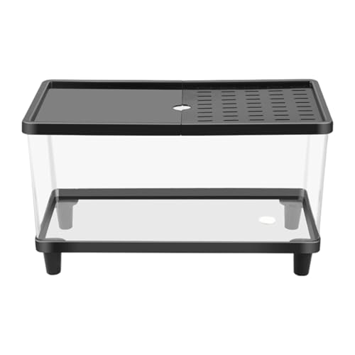 JISADER Kleines Aquarium für Mini Reptilien, Transparenter Lebensraum für Schlangen, Schwarz, 30 cm X 19.5 cm X 21 JISADER Kleines Aquarium für Mini Reptilien, Transparenter Lebensraum für Schlangen, Schwarz, 30 cm X 19.5 cm X 21 von JISADER
