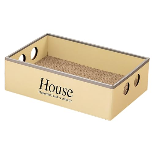 JISADER Kratzbox für Katzen aus Pappe mit Kratzpad, Liegebox, Wellpappe, Katzenlounge für Kätzchen, Haus von JISADER