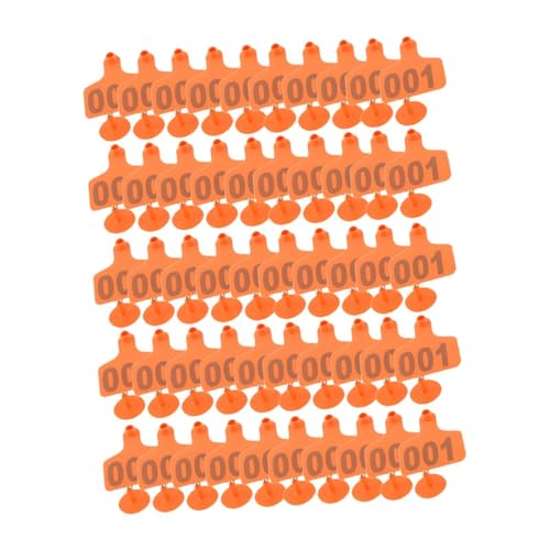 JISADER Kuhohrmarken 100 Stück ID Tags für Nutztiere Ohrmarkenverwaltung, Orange von JISADER