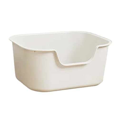 JISADER Oben offene Katzentoilette, Katzentoilette, hochseitiges Katzentöpfchen, Katzenstreubehälter, Katzentoilette, Haustiertoilette für kleine Haustiere, Weiß JISADER Oben offene Katzentoilette, Katzentoilette, hochseitiges Katzentöpfchen, Katzenstreubehälter, Katzentoilette, Haustiertoilette für kleine Haustiere, Weiß von JISADER