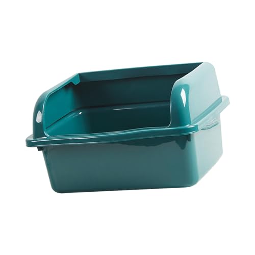 JISADER Offene Haustiertoilette, Sandkasten für Katzentoiletten mit hoher Seite, Katzentoilette für Hauskatzen, Großes Grün JISADER Offene Haustiertoilette, Sandkasten für Katzentoiletten mit hoher Seite, Katzentoilette für Hauskatzen, Großes Grün von JISADER
