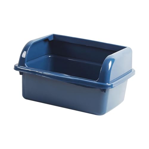JISADER Offene Haustiertoilette, Sandkasten für Katzentoiletten mit hoher Seite, Katzentoilette für Hauskatzen, Kleines Blau JISADER Offene Haustiertoilette, Sandkasten für Katzentoiletten mit hoher Seite, Katzentoilette für Hauskatzen, Kleines Blau von JISADER