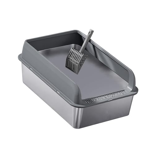 JISADER Offene Katzentoilette, Katzenstreu mit oberem Einstieg, Katzenbettpfanne, Heimtierbedarf für Hauskatzen, erhöhter Zaun, Katzentoilette mit niedrigem, Dunkelgrau und L JISADER Offene Katzentoilette, Katzenstreu mit oberem Einstieg, Katzenbettpfanne, Heimtierbedarf für Hauskatzen, erhöhter Zaun, Katzentoilette mit niedrigem, Dunkelgrau und L von JISADER