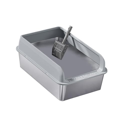 JISADER Offene Katzentoilette, Katzenstreu mit oberem Einstieg, Katzenbettpfanne, Heimtierbedarf für Hauskatzen, erhöhter Zaun, Katzentoilette mit niedrigem, Hellgrau und M JISADER Offene Katzentoilette, Katzenstreu mit oberem Einstieg, Katzenbettpfanne, Heimtierbedarf für Hauskatzen, erhöhter Zaun, Katzentoilette mit niedrigem, Hellgrau und M von JISADER