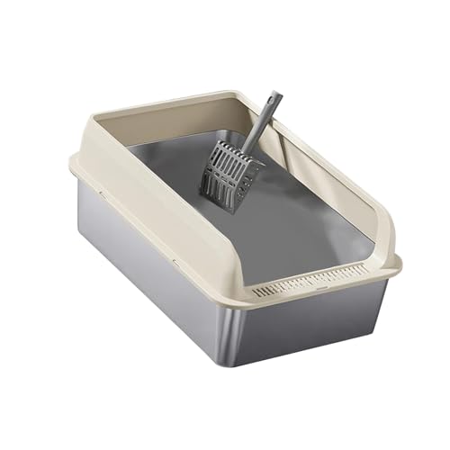 JISADER Offene Katzentoilette, Katzenstreu mit oberem Einstieg, Katzenbettpfanne, Heimtierbedarf für Hauskatzen, erhöhter Zaun, Katzentoilette mit niedrigem, Khaki und L JISADER Offene Katzentoilette, Katzenstreu mit oberem Einstieg, Katzenbettpfanne, Heimtierbedarf für Hauskatzen, erhöhter Zaun, Katzentoilette mit niedrigem, Khaki und L von JISADER