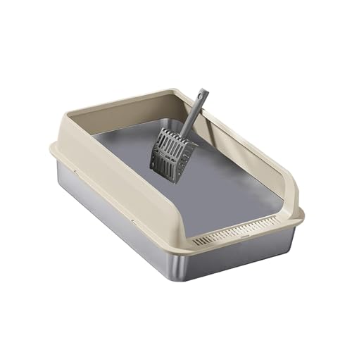 JISADER Offene Katzentoilette, Katzenstreu mit oberem Einstieg, Katzenbettpfanne, Heimtierbedarf für Hauskatzen, erhöhter Zaun, Katzentoilette mit niedrigem, Khaki und M JISADER Offene Katzentoilette, Katzenstreu mit oberem Einstieg, Katzenbettpfanne, Heimtierbedarf für Hauskatzen, erhöhter Zaun, Katzentoilette mit niedrigem, Khaki und M von JISADER