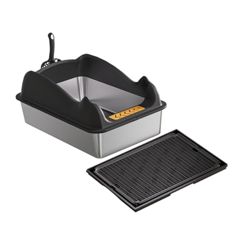 JISADER Offene Katzentoilette, Katzentoilette, Sandkasten für Haustiere, offene Katzentoilette für Katzen im Innenbereich, Schwarz mit Matte JISADER Offene Katzentoilette, Katzentoilette, Sandkasten für Haustiere, offene Katzentoilette für Katzen im Innenbereich, Schwarz mit Matte von JISADER