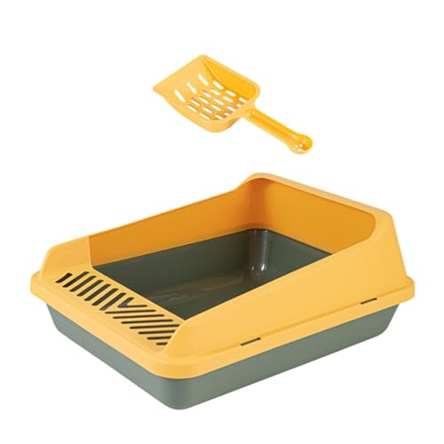 JISADER Offene Katzentoilette, hochseitige Katzentoilette, Bettpfanne, langlebig, einfache Reinigung, einfacher Zugang, S Grün Gelb JISADER Offene Katzentoilette, hochseitige Katzentoilette, Bettpfanne, langlebig, einfache Reinigung, einfacher Zugang, S Grün Gelb von JISADER